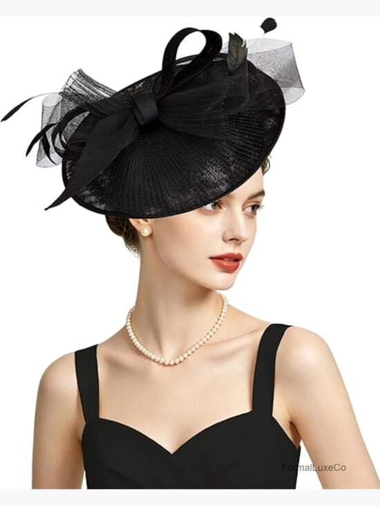 Women Derby Fascinator Hat with Feathers Mesh Headwear for Weddings Tea Party main image 6